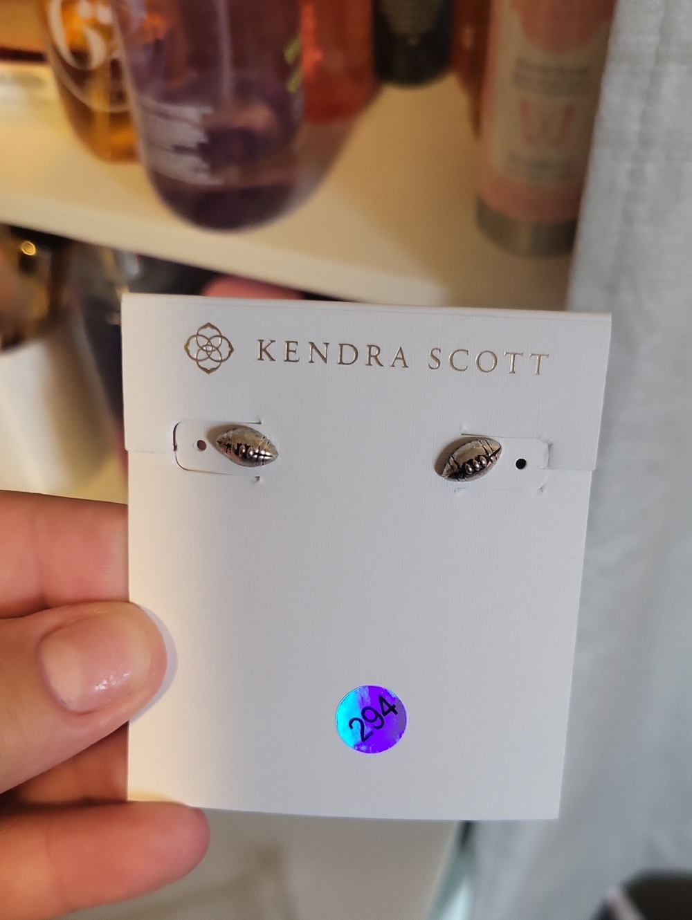 Kendra Scott Silver Football Stud Earrings